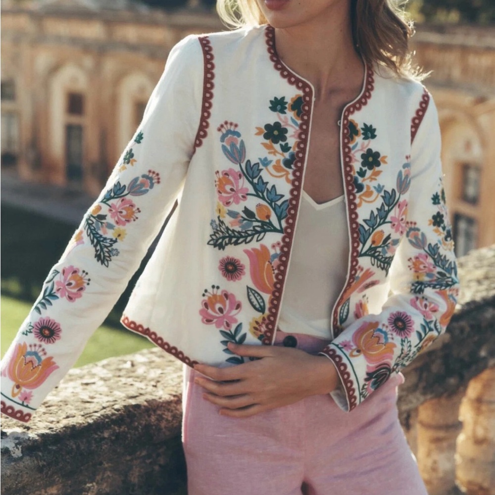 Boden jacket NWT 6 embroidered item jacket Islington Multi Floral Embroidery - Picture 3 of 15
